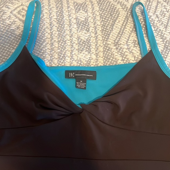 INC Brown/teal Tank top straps Size M - Picture 2 of 3